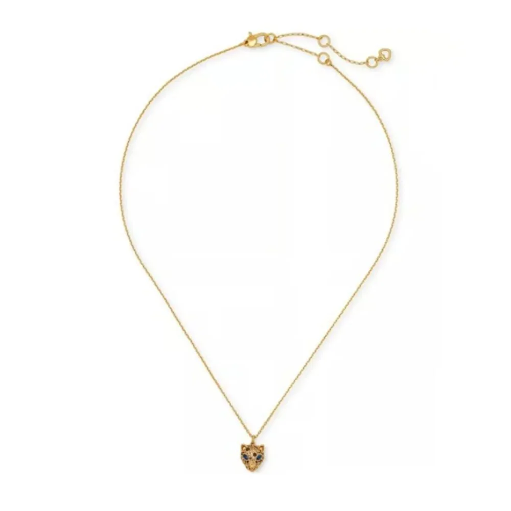 Kate Spade New York Fierce Leopard Mini Pendant Necklace Gold